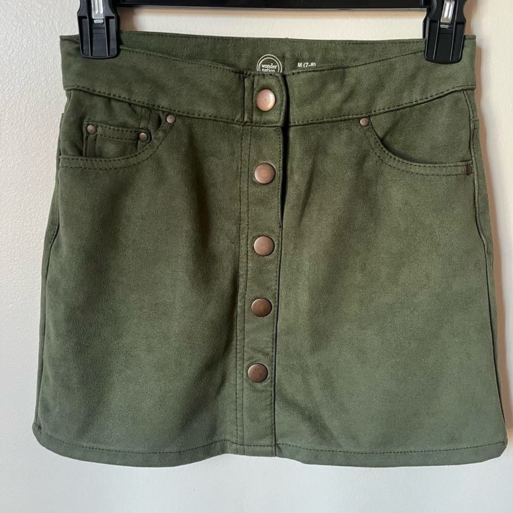 Wonder Nation Olive Button-Front Skirt